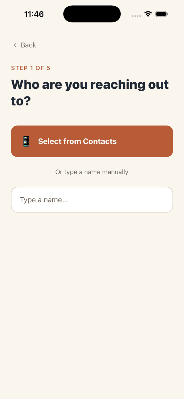 Starting an opener — before the redesign